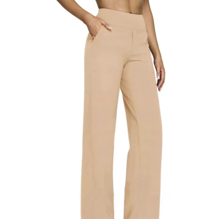 Hose Damen | High Waist Weithose mit Taschen