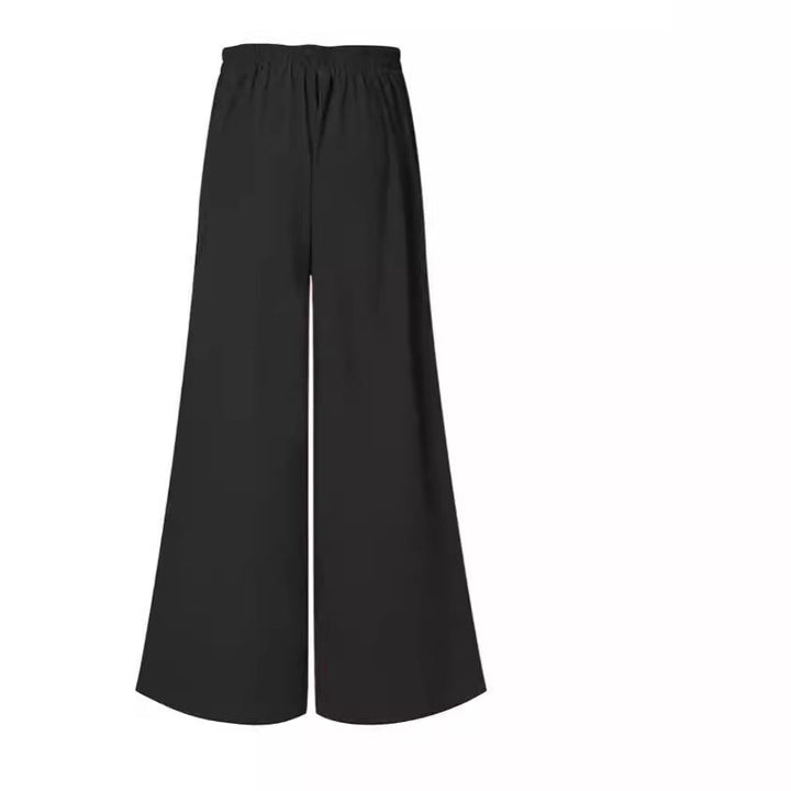 Hose Damen | Weite Palazzo-Hose mit Knopfdetails
