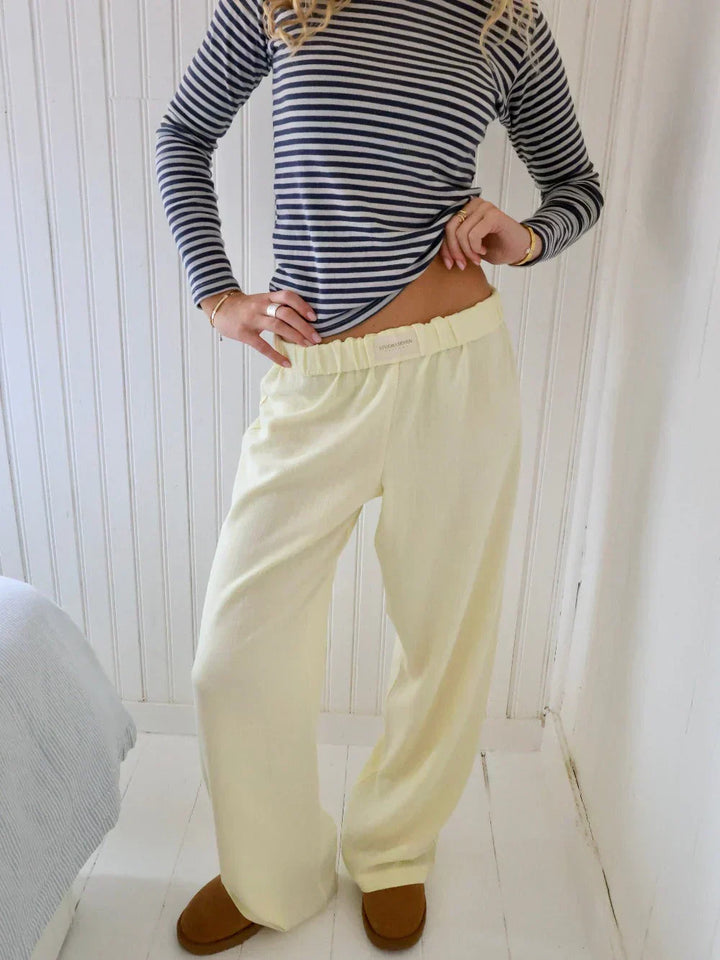 Loungehose Damen gestreift mit Elastikbund