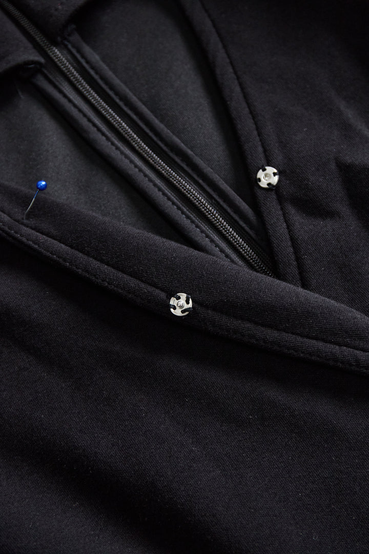 Burgunderrotes Wickel-Midi-Kleid für Damen | Baumwollmischung
