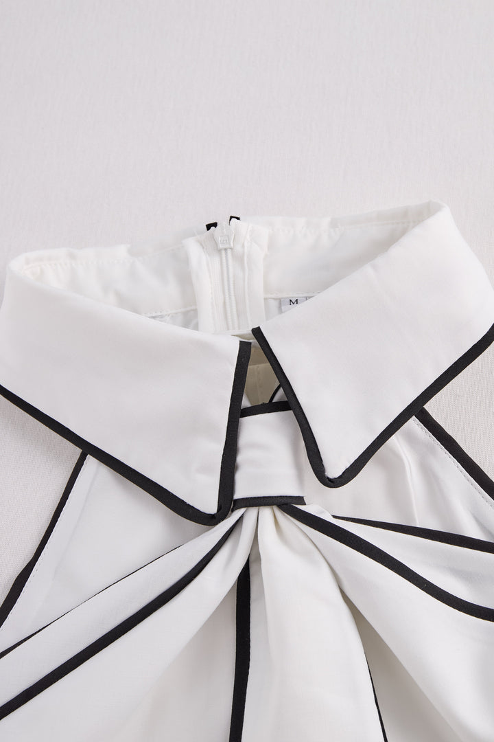 Halter-Bluse für Damen | Ärmelloses Oberteil mit Kontrastbesatz