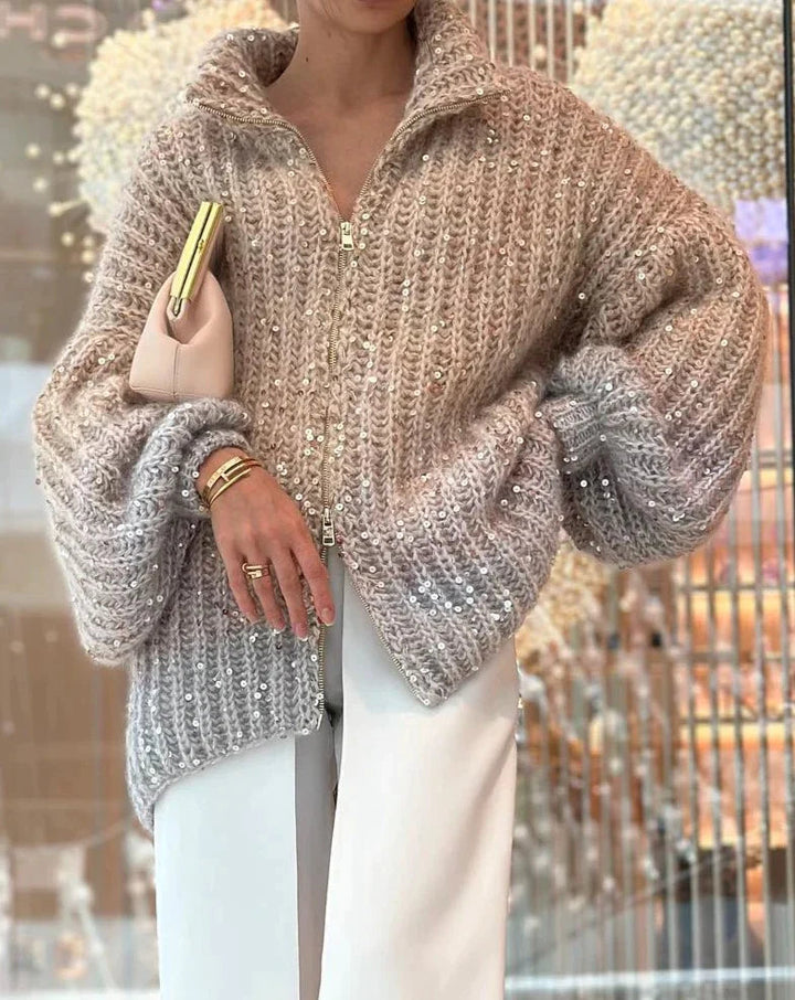 Ilira - Elegante Strickjacke mit Pailletten