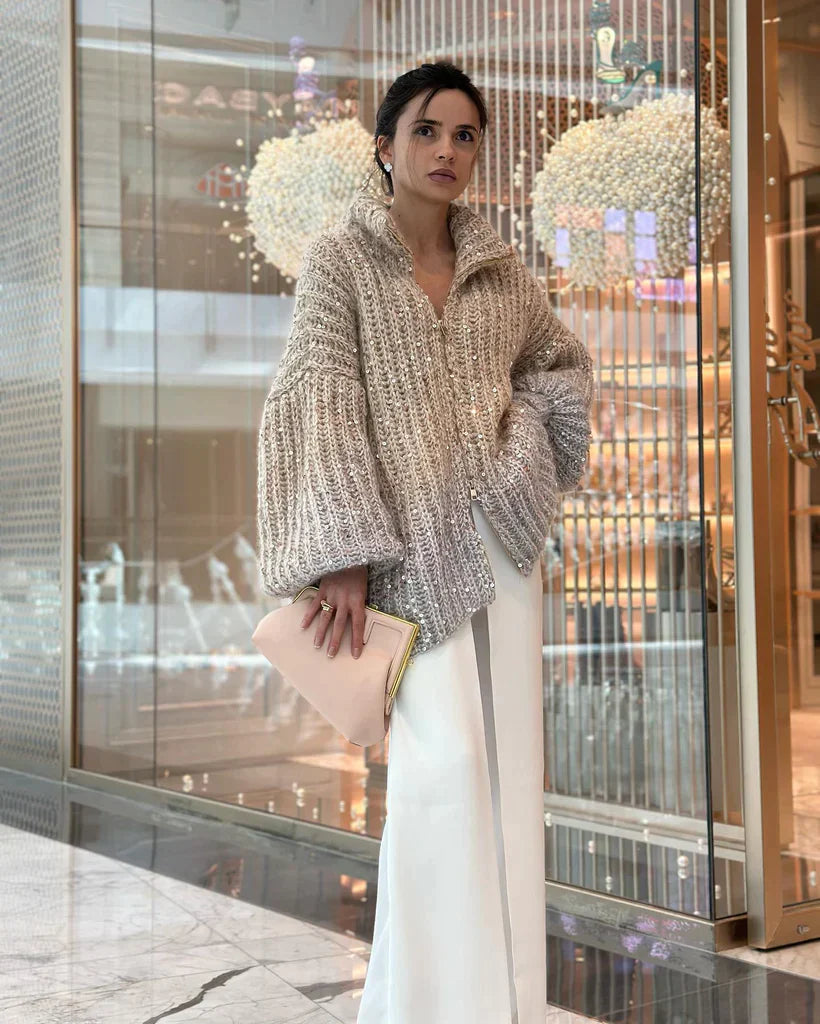 Ilira - Elegante Strickjacke mit Pailletten