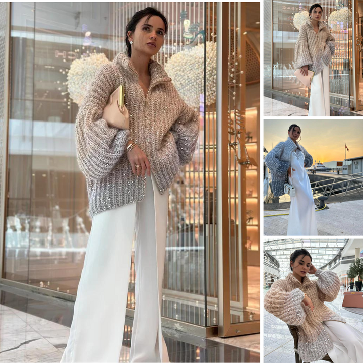 Ilira - Elegante Strickjacke mit Pailletten