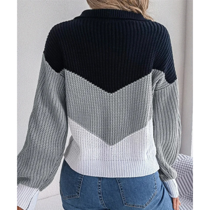 Imogen - Schicker Damen Strickpullover mit Revers