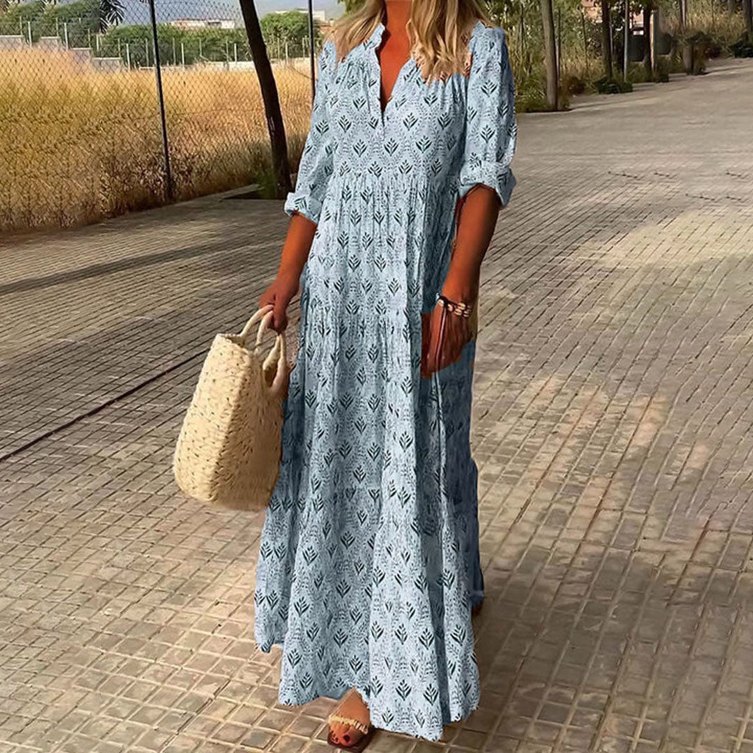 Mia | Elegantes Boho-Maxikleid mit fließender Silhouette