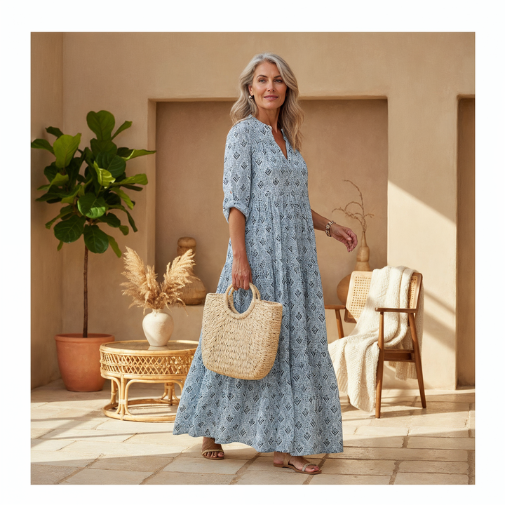 Mia | Elegantes Boho-Maxikleid mit fließender Silhouette