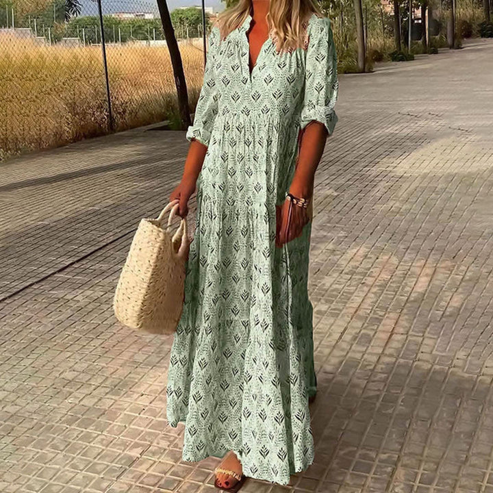 Mia | Elegantes Boho-Maxikleid mit fließender Silhouette