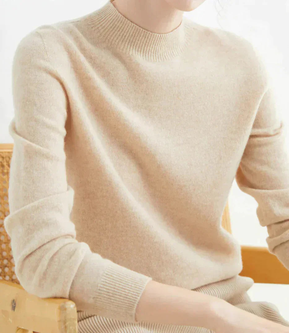Nora – Damen Feinstrick Pullover mit Rundhalsausschnitt