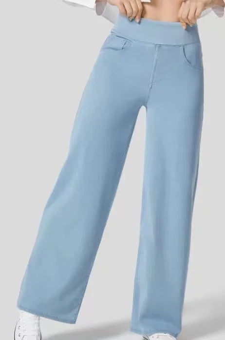 Jeans Damen High Waist | Weites Bein & Elastischer Bund
