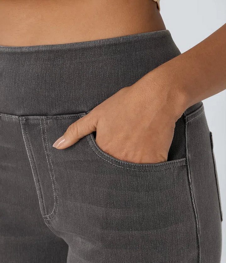 Jeans Damen High Waist | Weites Bein & Elastischer Bund