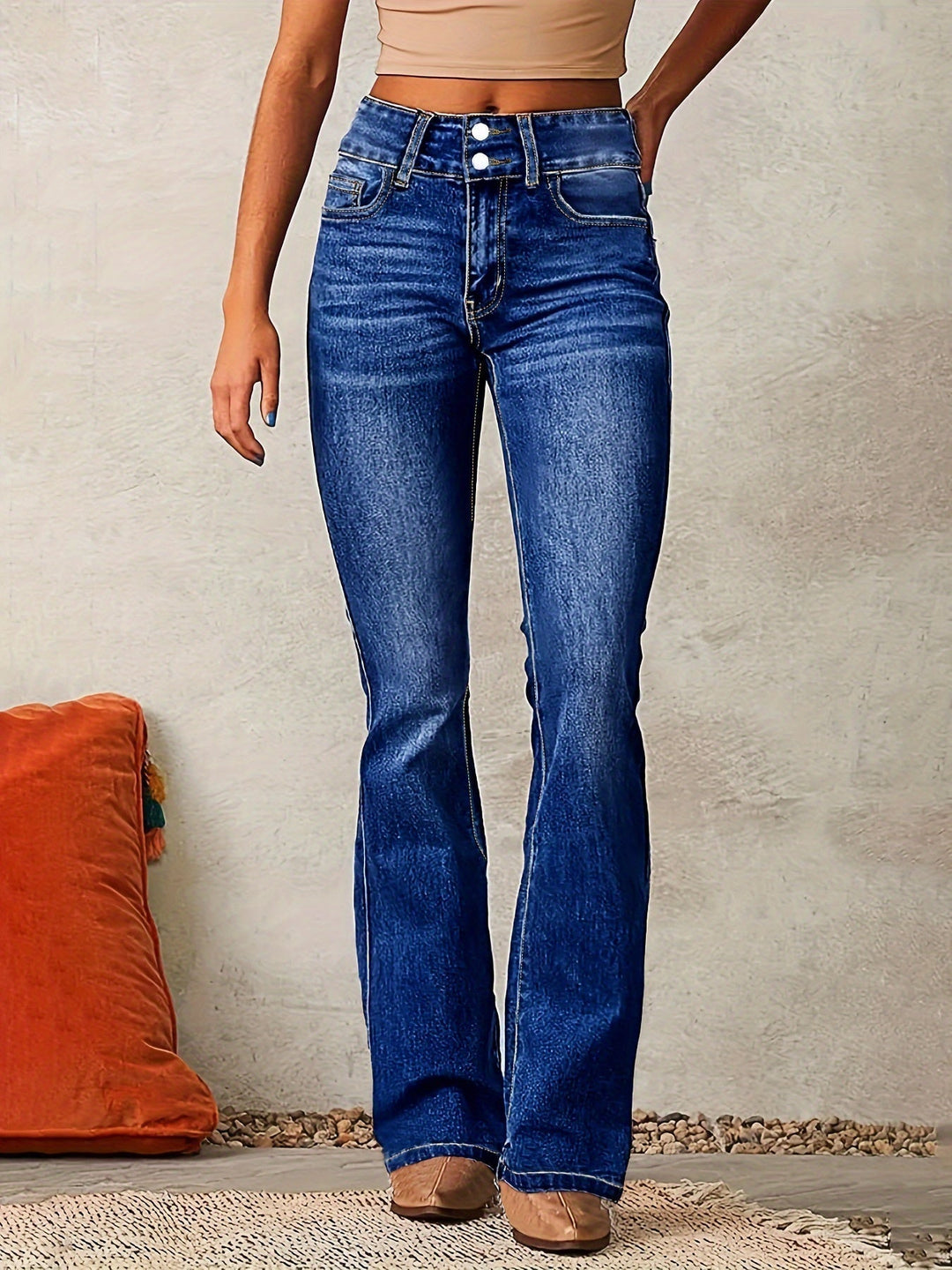 Jeans Damen Schlagjeans | High Waist & Beinverlängernder Fit