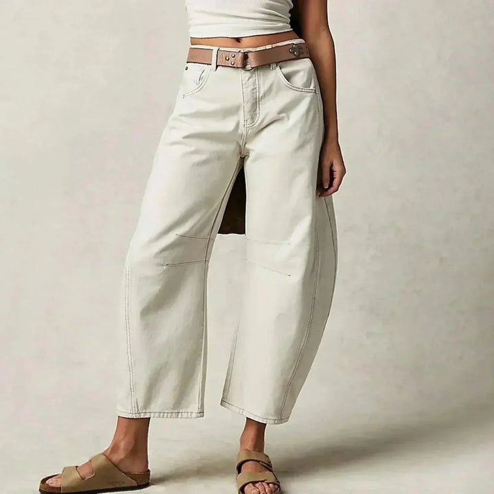Jeans Damen Hohe Taille locker