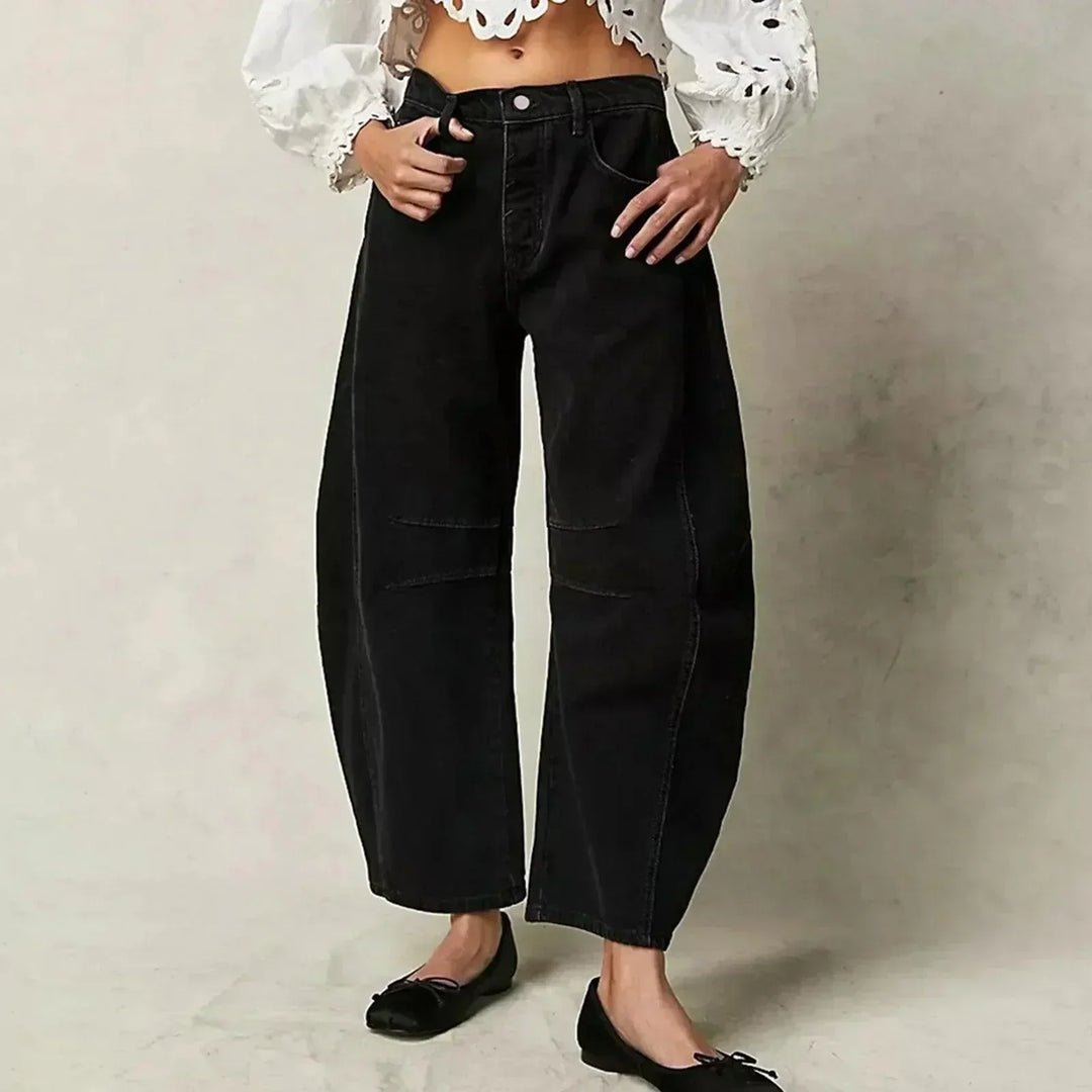 Jeans Damen Hohe Taille locker