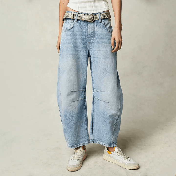Jeans Damen Hohe Taille locker