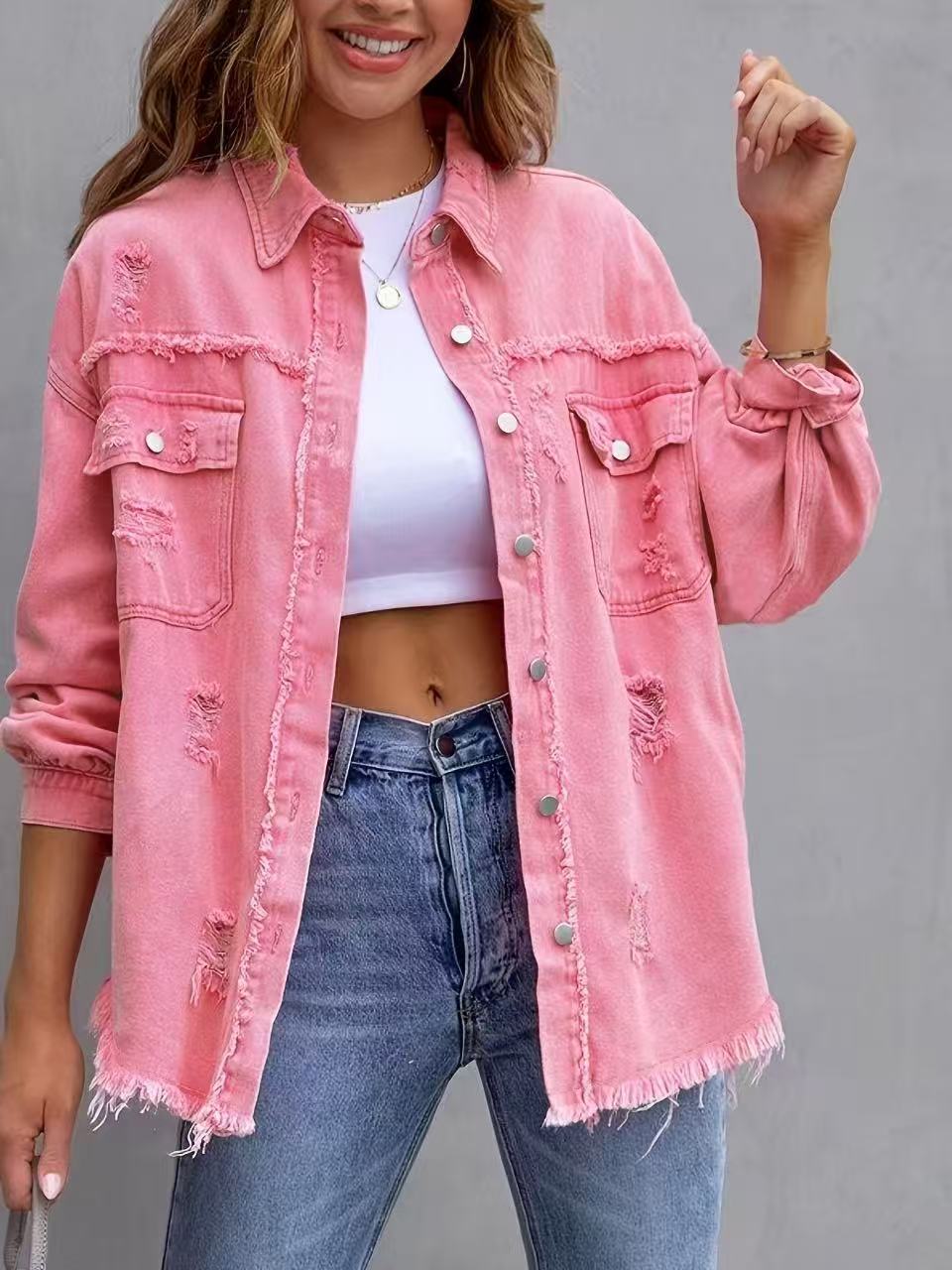 Jeansjacke Damen | Oversized Passform & Trendiger Used-Look