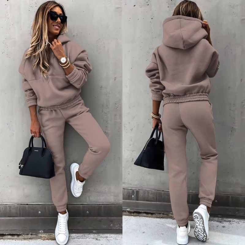 Jogginganzug Damen | Trainingsanzug Damen | Hoodie & Elastikbund für bequemen Sitz