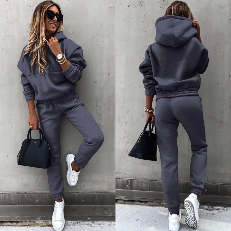 Jogginganzug Damen | Trainingsanzug Damen | Hoodie & Elastikbund für bequemen Sitz