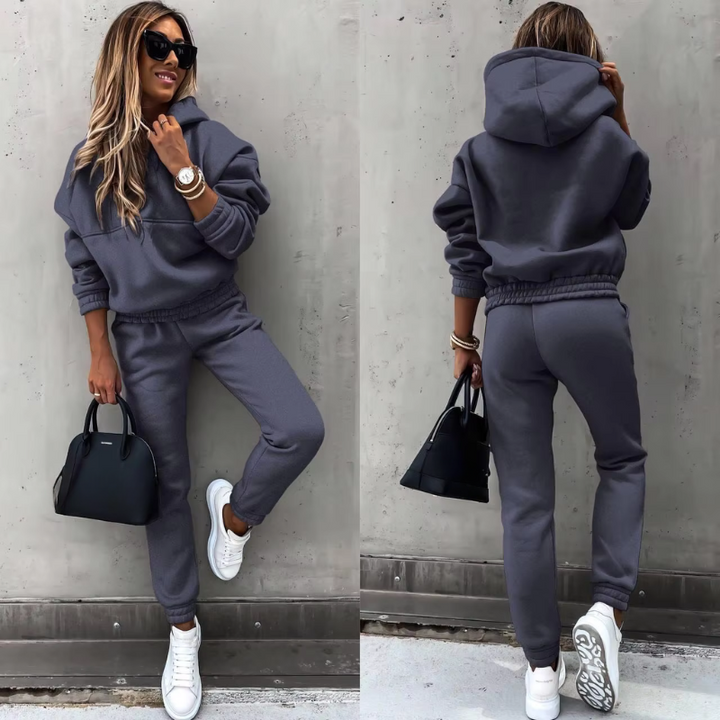 Jogginganzug Damen | Trainingsanzug Damen | Hoodie & Elastikbund für bequemen Sitz