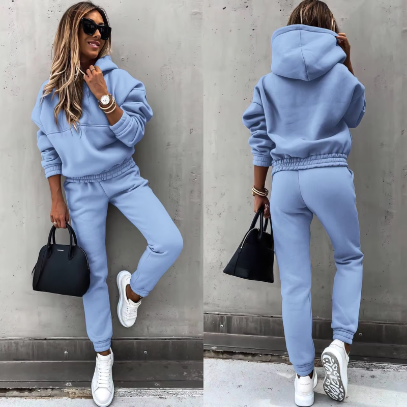 Jogginganzug Damen | Trainingsanzug Damen | Hoodie & Elastikbund für bequemen Sitz