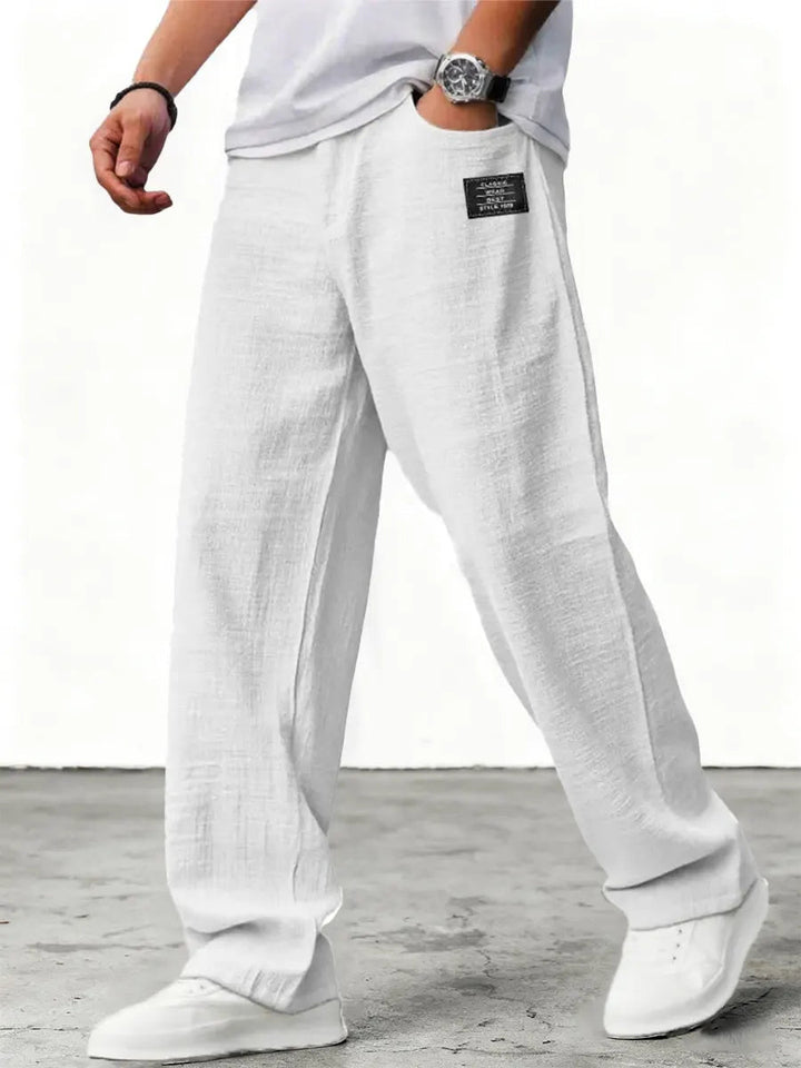 Jovita | Elegante & Atmungsaktive Weiße Leinenhose Damen mit Weitem Bein 6