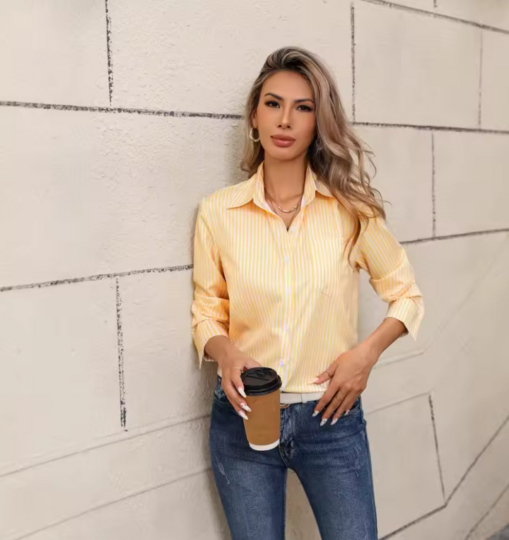 Juliana gestreifte Langarmbluse