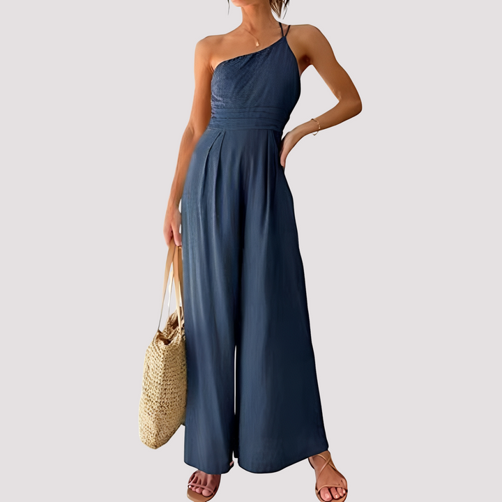 Jumpsuit Damen | Ein-Schulter-Design & Weites Bein