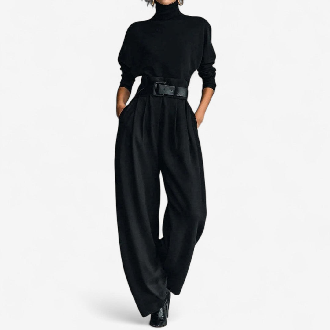 Jumpsuit Damen | Hoher Kragen & Weites Bein