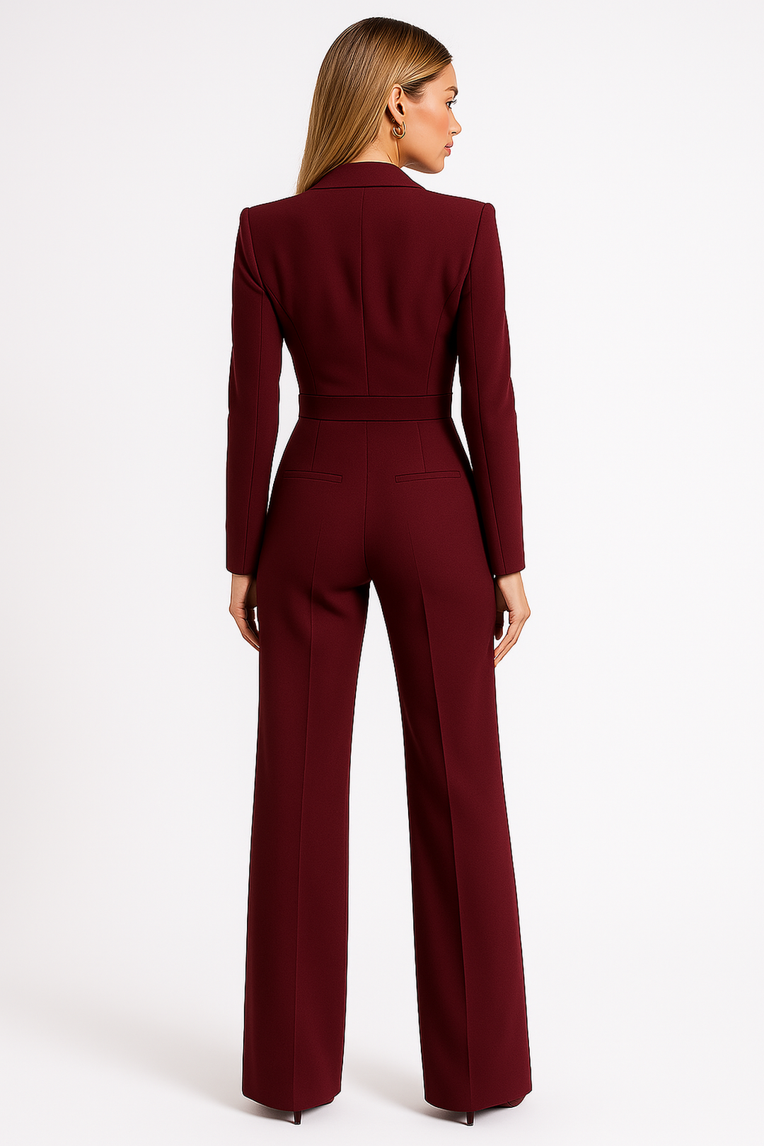 Jumpsuit Damen Wickeloptik | Tailliert & figurstreckendes weites Bein