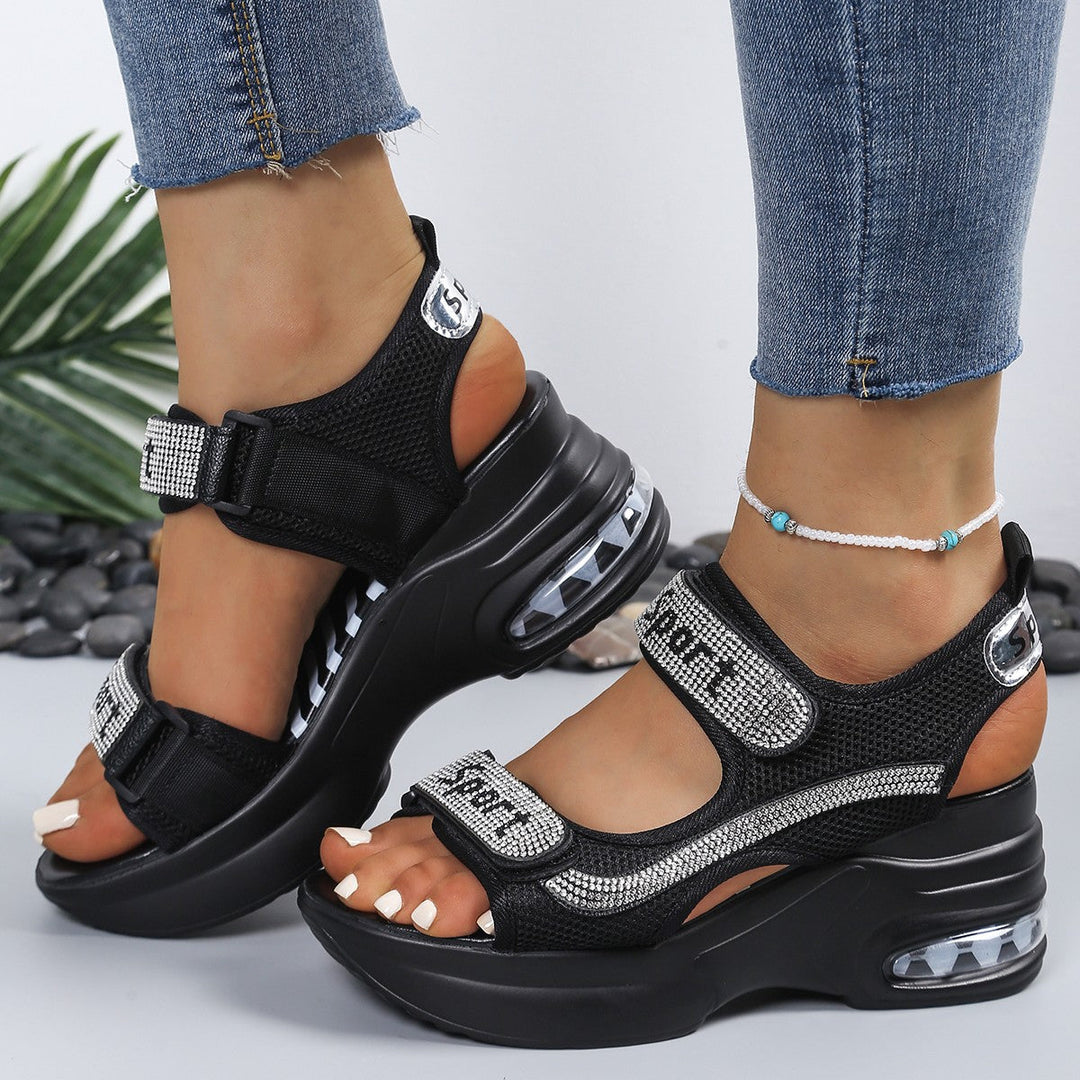 Juna | Bequeme, Atmungsaktive Sandalen Damen mit Keilabsatz für Stilvolle Sommerschuhe 1