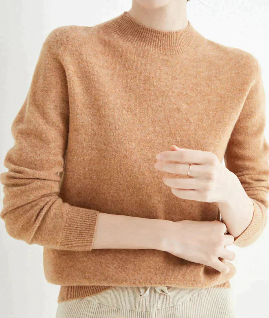 Nora – Damen Feinstrick Pullover mit Rundhalsausschnitt
