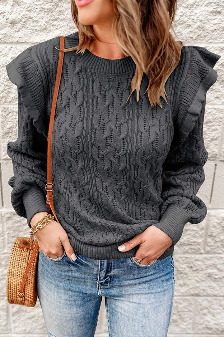 Kalya - lässiger einfarbiger Patchwork Pullover