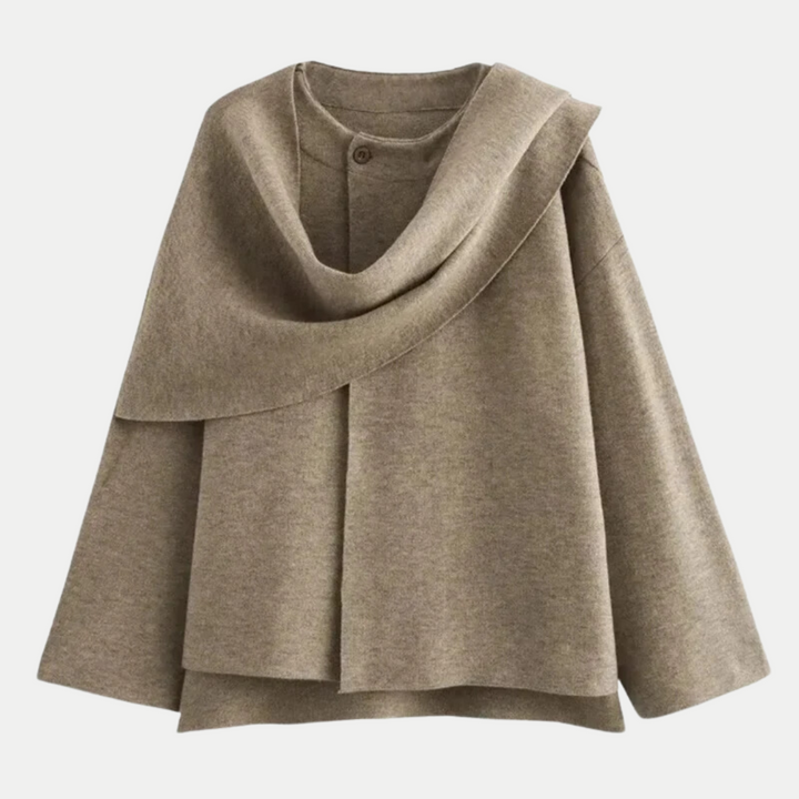 Cappotto Donna in Maglia con Orlo Spaccato Design Moderno