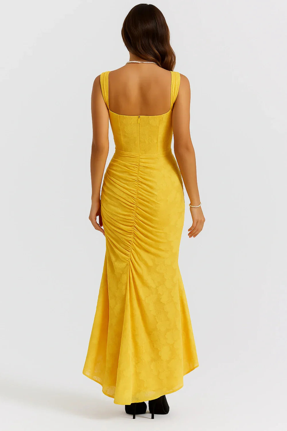 Arabella Kleid – Elegantes Korsett-Maxikleid mit Rüschen