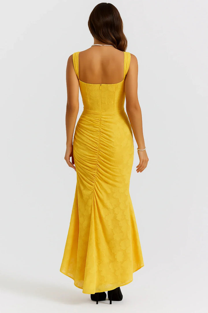 Arabella Kleid – Elegantes Korsett-Maxikleid mit Rüschen