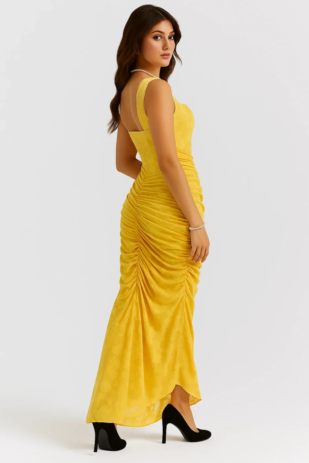 Arabella Kleid – Elegantes Korsett-Maxikleid mit Rüschen