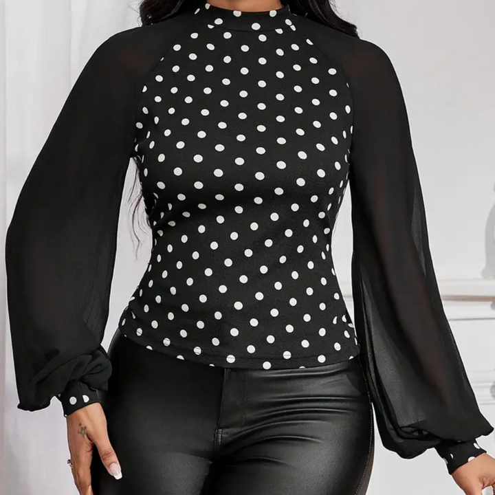 Camicetta Donna Elegante Maniche Lunghe Slim Fit