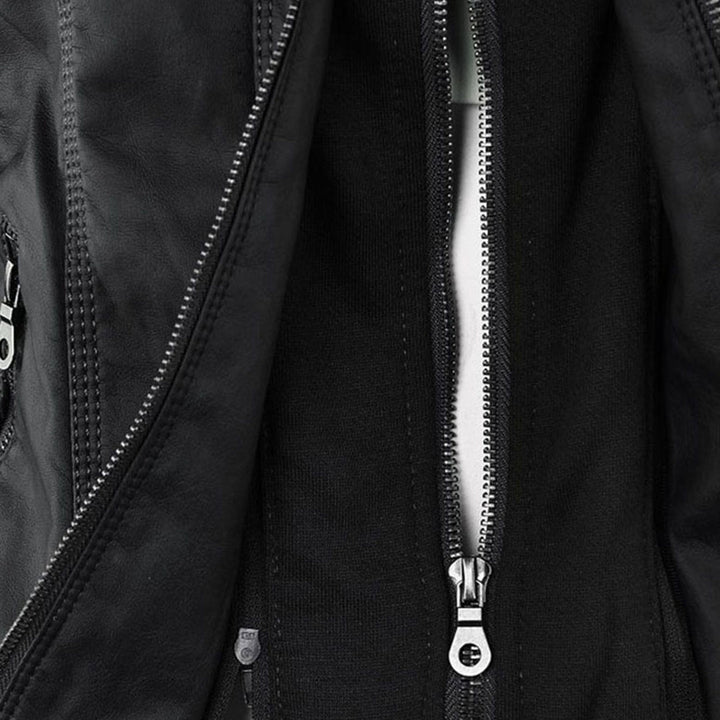 Kunstlederjacke mit Kapuze Tailliert Damen