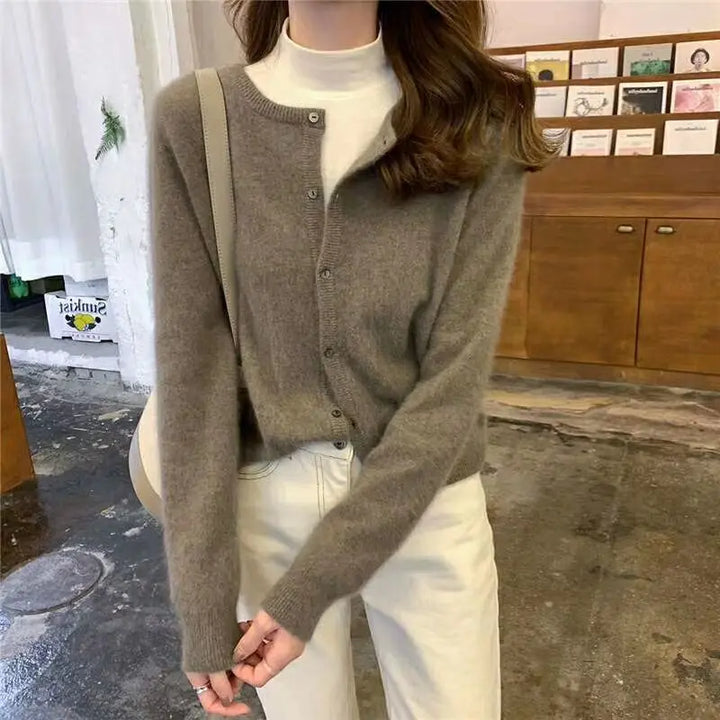 Kuschelige Strickjacke Mit Offener Vorderseite