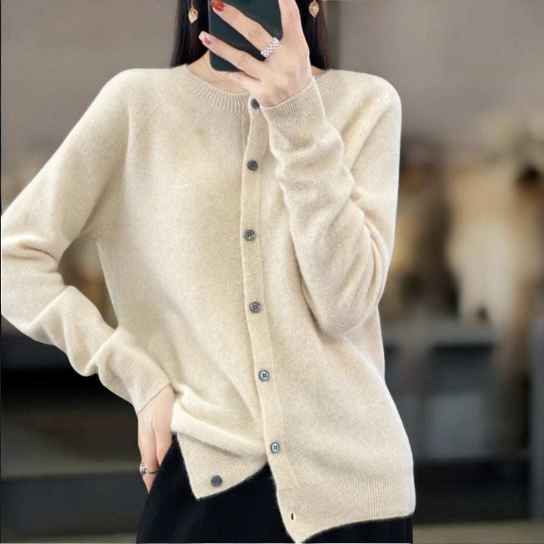 Kuschelige Wollstrickjacke Damen