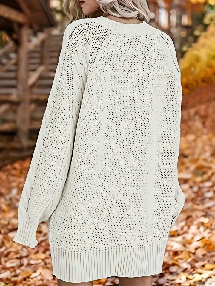 Kuscheliges Zopfmuster Strickkleid