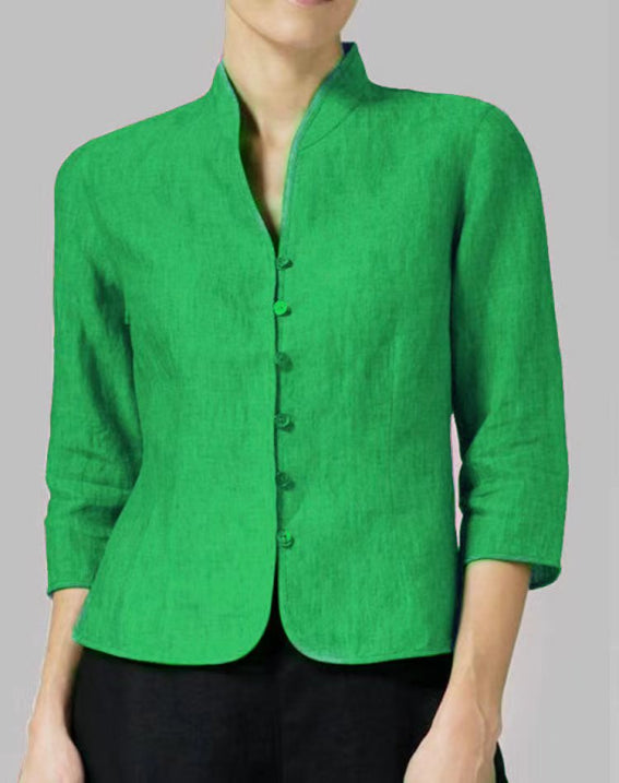 Langarm Bluse Damen | Stehkragen & Clean Look