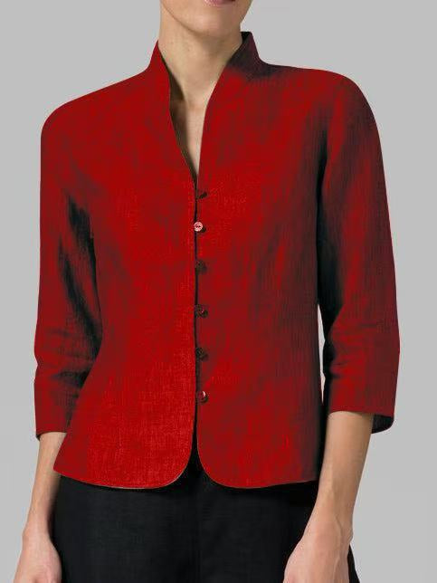 Langarm Bluse Damen | Stehkragen & Clean Look