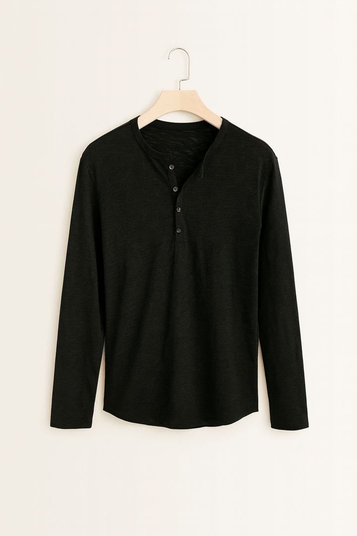 Langarm Shirt Herren | Henley-Style & Souveräner Tragekomfort