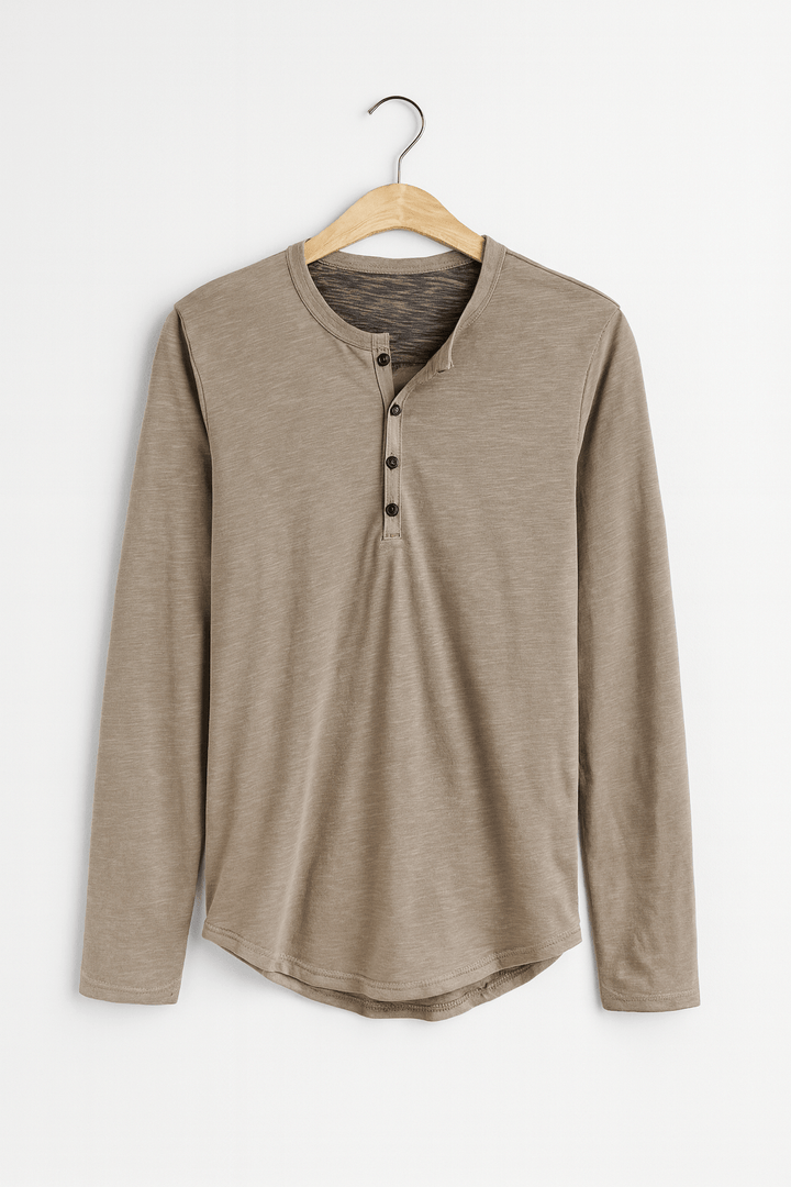 Langarm Shirt Herren | Henley-Style & Souveräner Tragekomfort