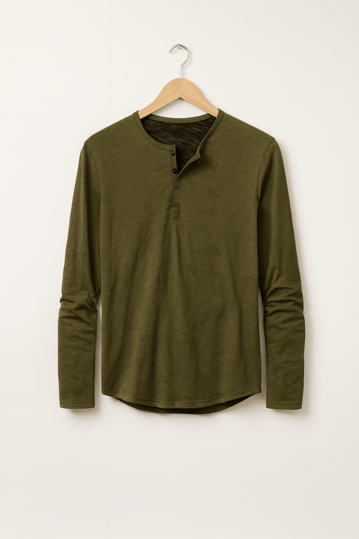Langarm Shirt Herren | Henley-Style & Souveräner Tragekomfort