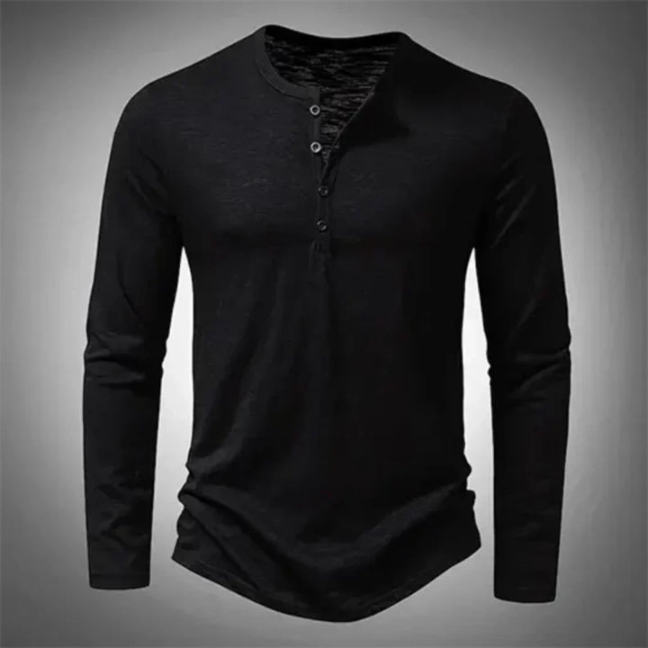 Langarm T-Shirt Herren | Halb geknöpft & Lässiger Komfort