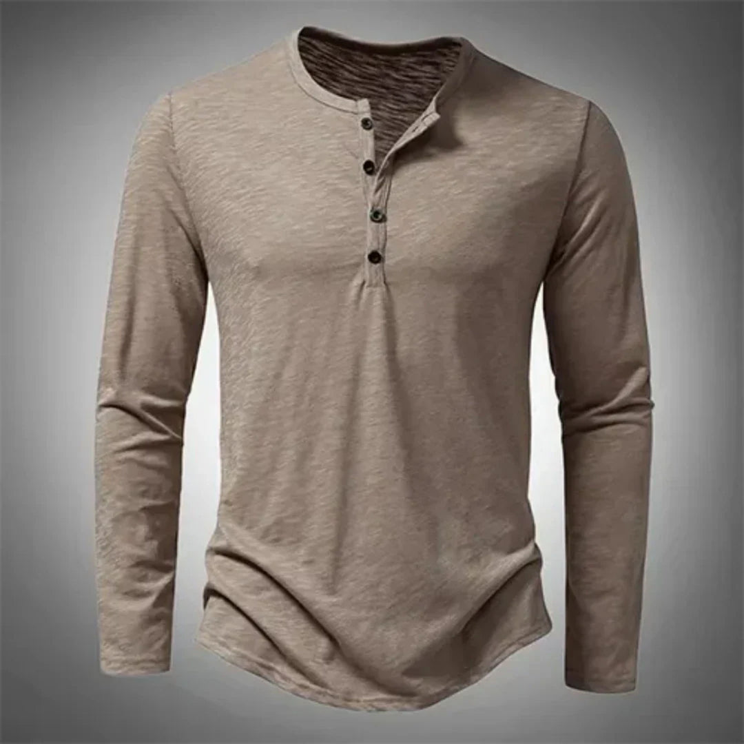 Langarm T-Shirt Herren | Halb geknöpft & Lässiger Komfort