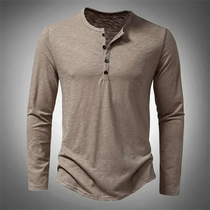 Langarm T-Shirt Herren | Halb geknöpft & Lässiger Komfort