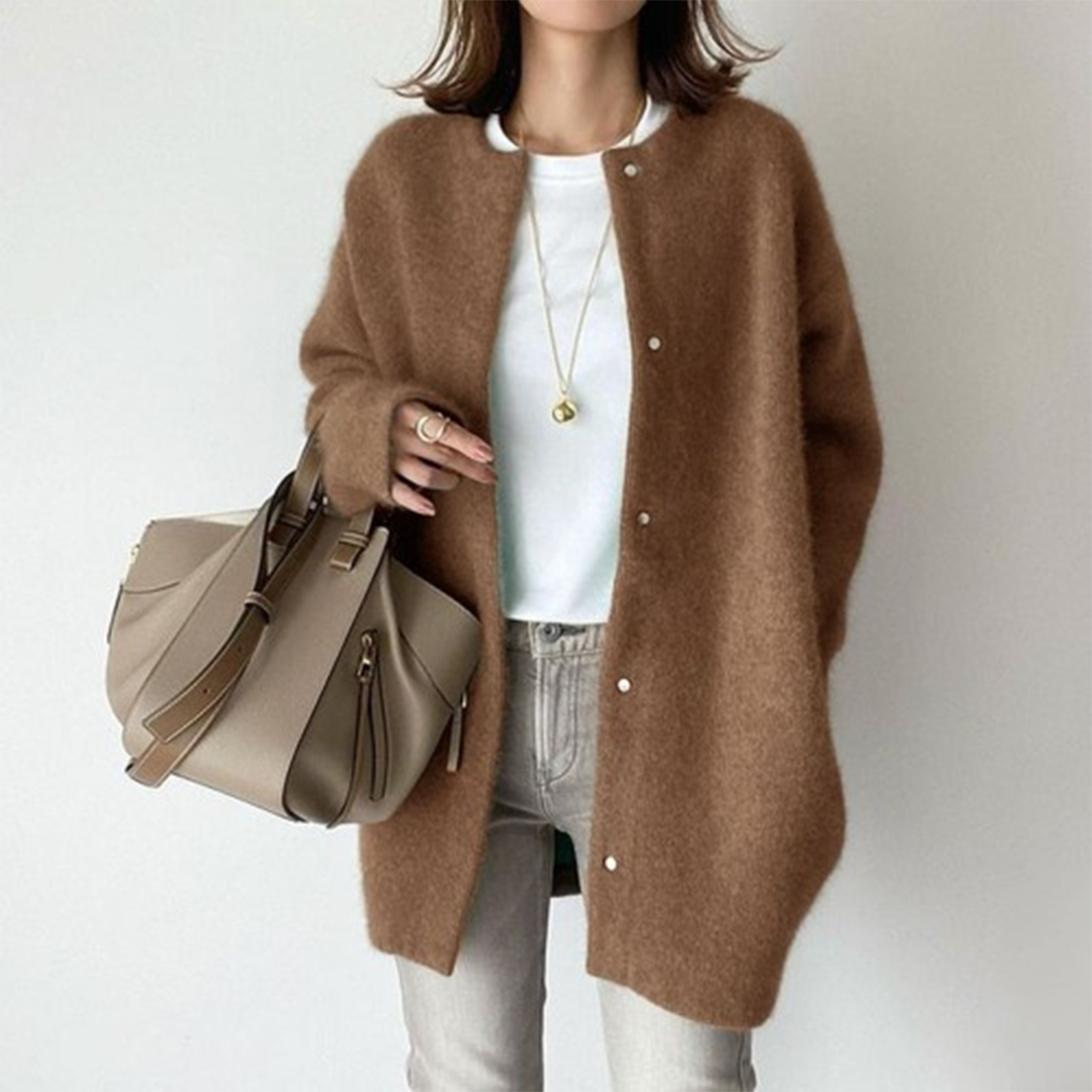 Langärmelige Strickjacke mit Knöpfen für Damen für alle Jahreszeiten - Lozenda